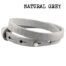 Natural grey wikkel armband leer dubbel