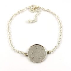 Armbandje kwartje 25cent zilver