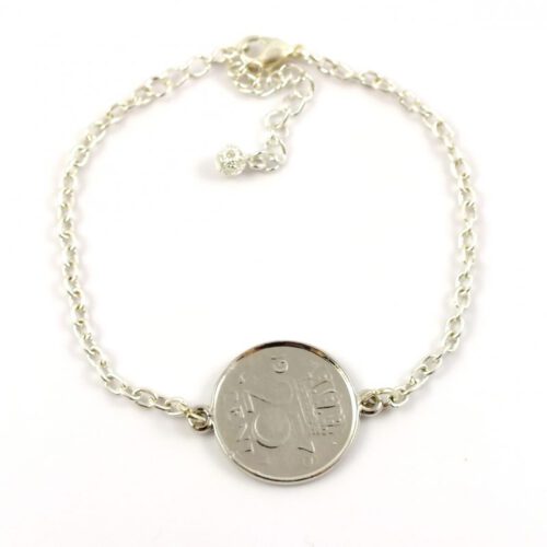 Armbandje kwartje 25cent zilver