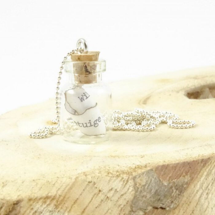 Message in a bottle ketting - kettinkje flessenpost boodschap in een flesje