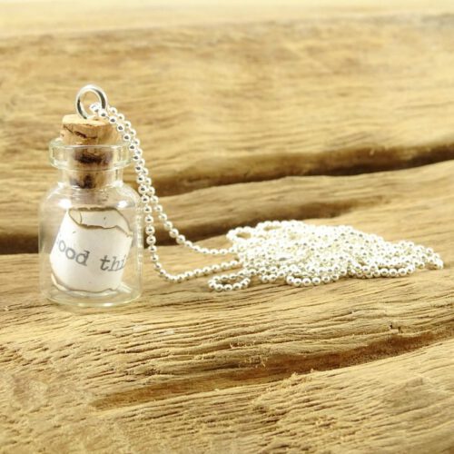 Message in a bottle ketting silver plated-0