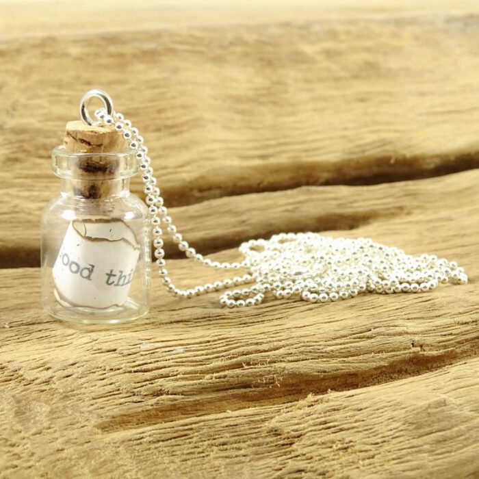 Message in a bottle ketting - kettinkje flessenpost boodschap in een flesje