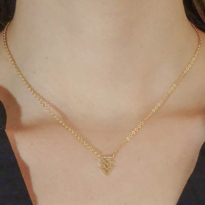 Minimalistische ketting driehoekje goud