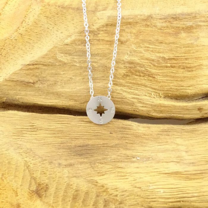 Ketting met kompas zilver