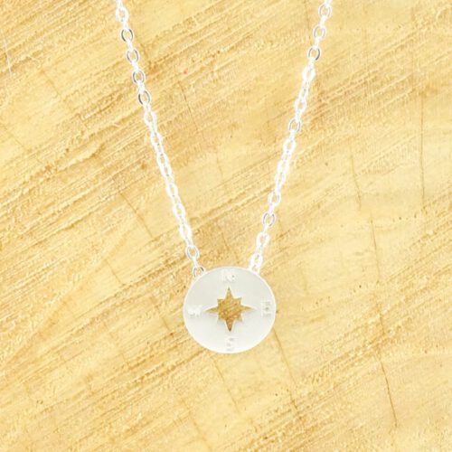 Ketting met kompas zilver