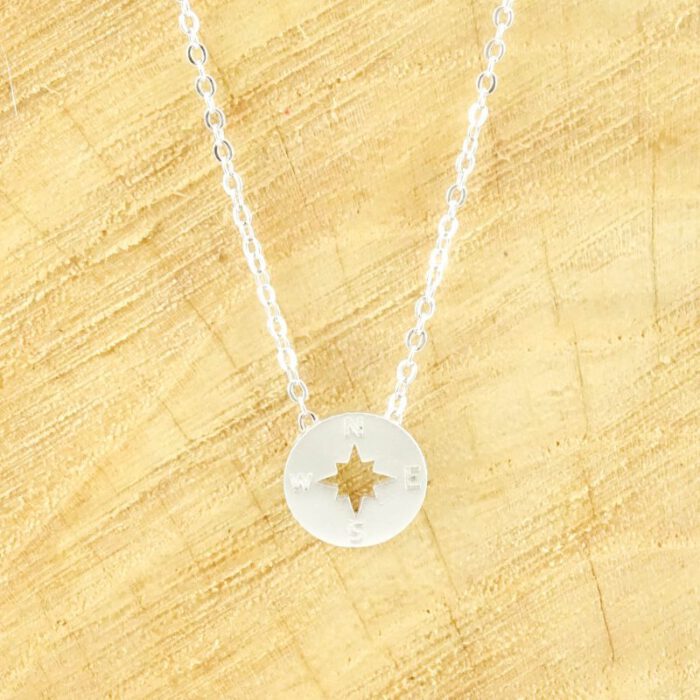Ketting met kompas zilver