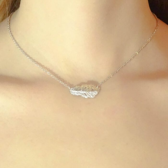 Ketting met veertje zilver