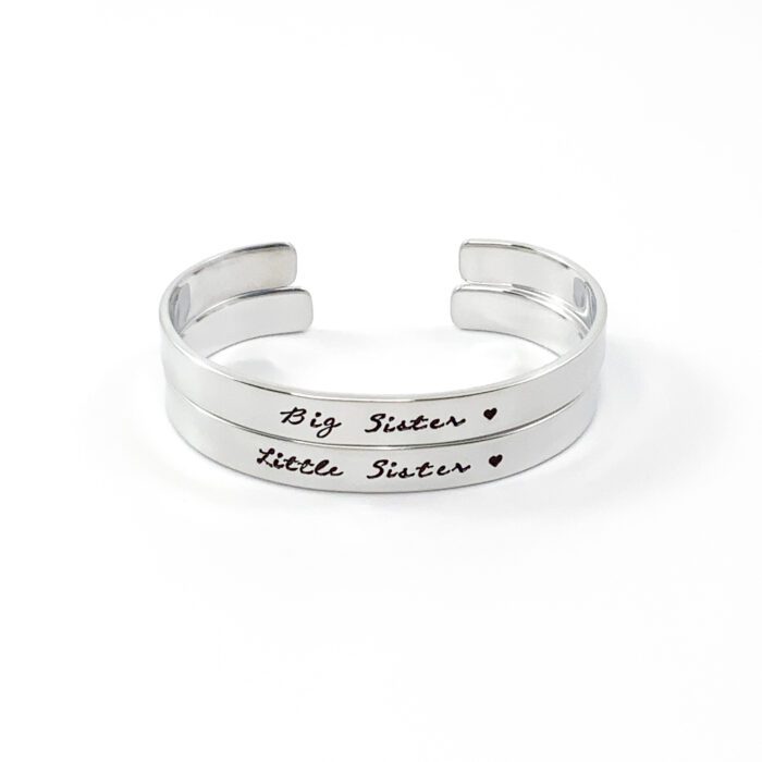 Armband met tekst big sister little sister zussen armbanden