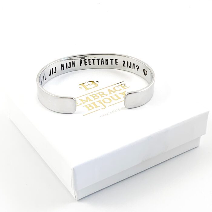 Armband met tekst wil jij mijn peettante zijn - cadeau peettante