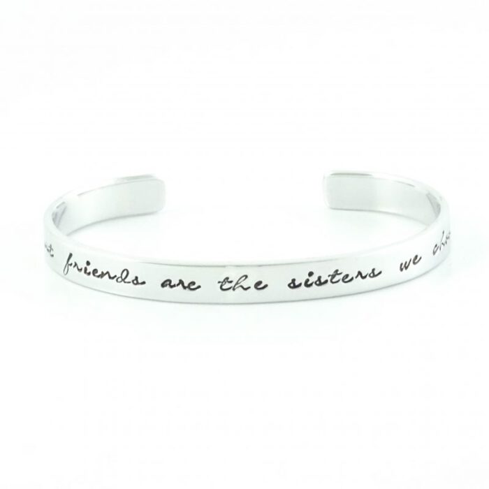 armband met tekst best friends are the sisters we choose - gepersonaliseerd zussen vriendinnen armbandje