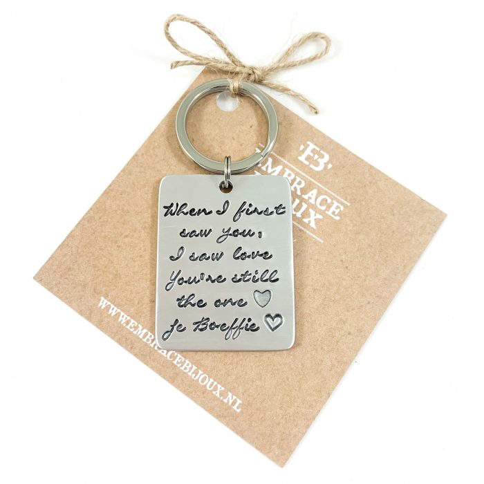 Sleutelhanger met tekst you're still the one gepersonaliseerd cadeau