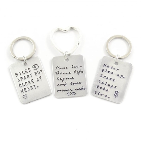 Sleutelhanger met tekst – rechthoek