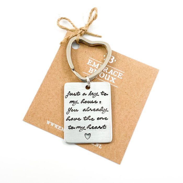 Sleutelhanger met tekst samenwonen - key to my heart