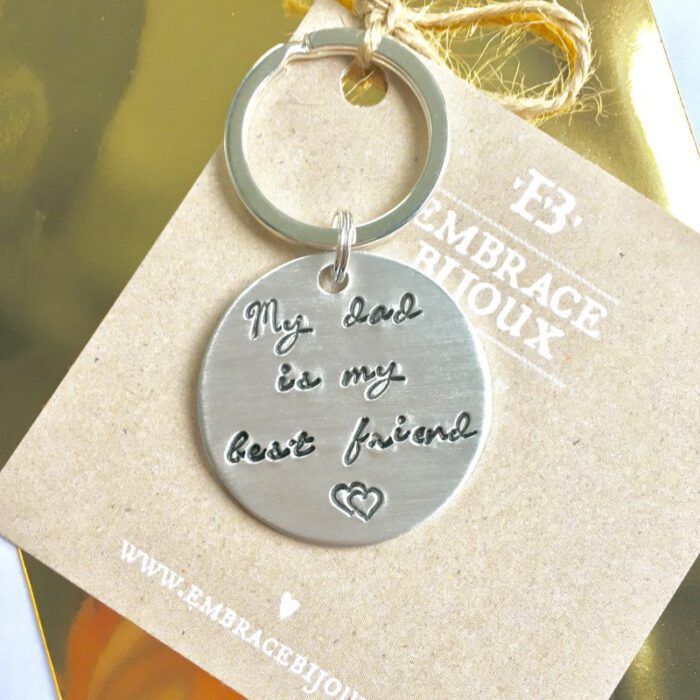 Sleutelhanger met tekst voor papa - vaderdag - verjaardag - my dad is my best friend