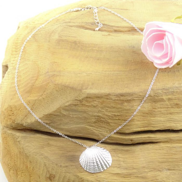 Ketting kokkel schelp zilver