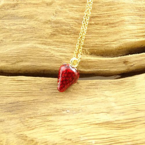 Strawberry necklace gold-8960