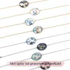 Armbandje met foto ovaal zilver goud rosegoud stainless steel echo foto huisdier kinderen gezin trouwen bruiloft armband - foto armband met gravure op de achterkant