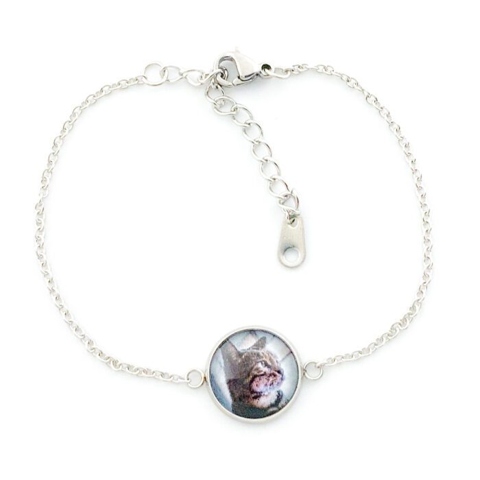 Armbandje met foto rond zilver stainless steel staal rvs foto armband armband foto huisdier