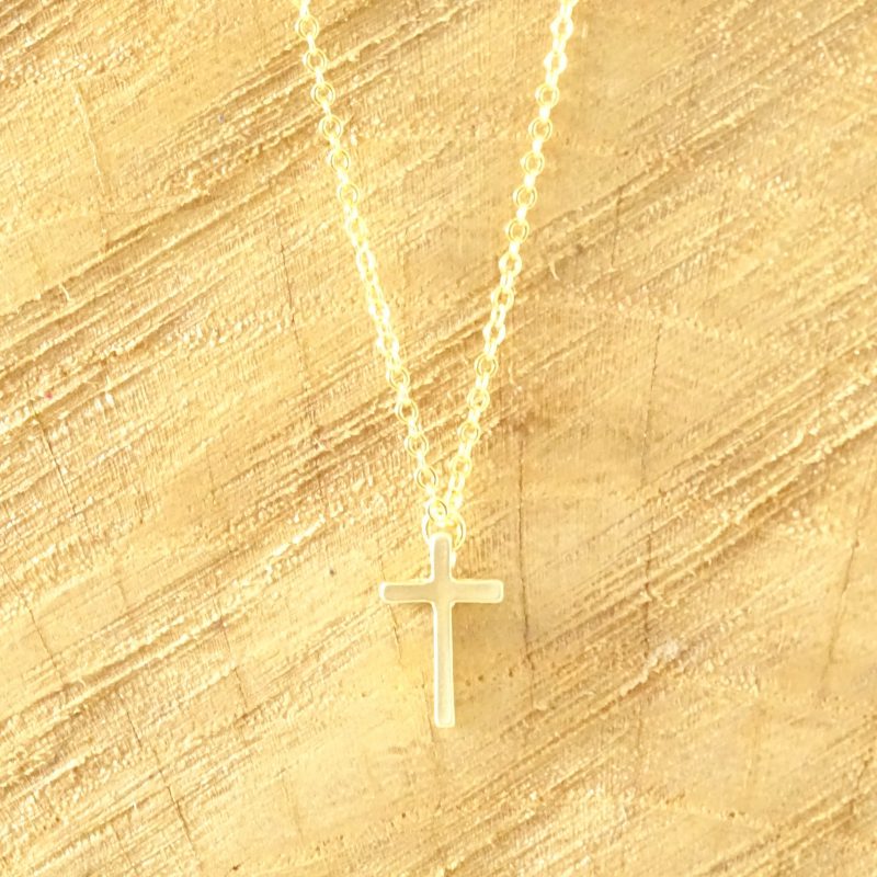 schilder Fantasie eend Ketting met kruisje goud - cross necklace gold plated