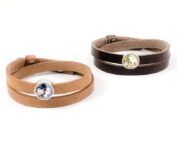 Leren wikkel armband met foto