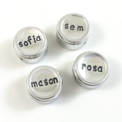 Schuiver met naam voor leren armband - gepersonaliseerde schuiver met naam - slider met naam