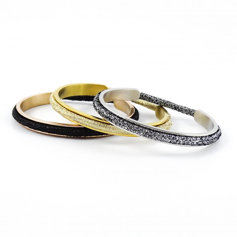 Armband voor haar elastiekje - zilver, goud, of roségoud stainless steel-9472