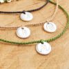Letter armbandje met initiaal 925 zilver en zijde