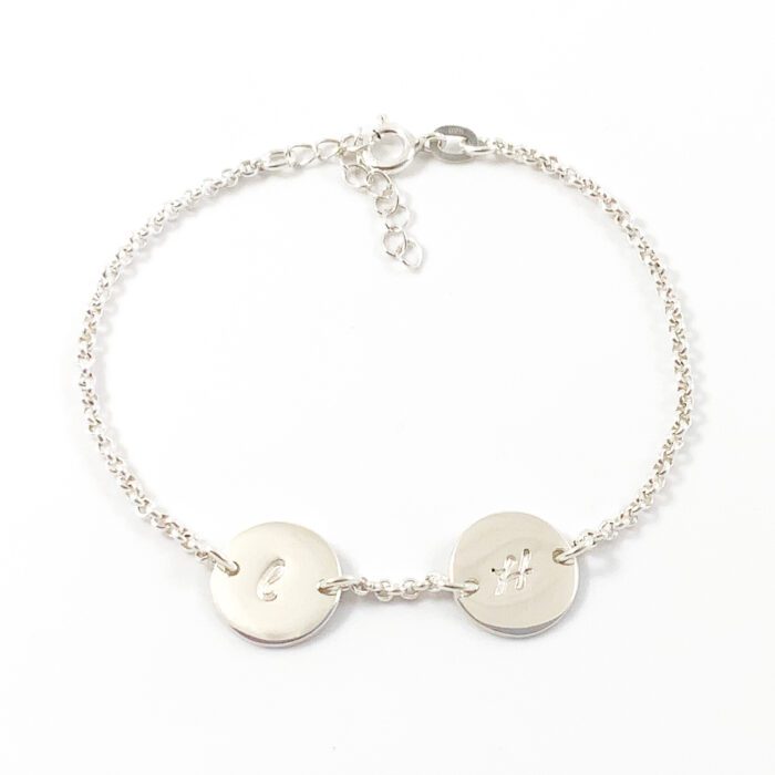 Zilveren armbandje met letters 925 sterling silver armband met initialen zilver