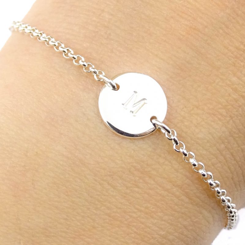 Buskruit wazig doe alstublieft niet zilveren initiaal armbandje met letter echt 925 sterling zilver