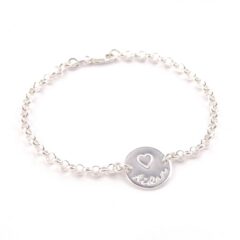 Zilveren armbandje met naam en symbool