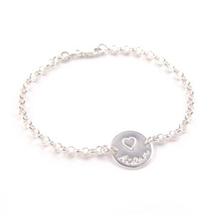 Zilveren armbandje met naam en symbool