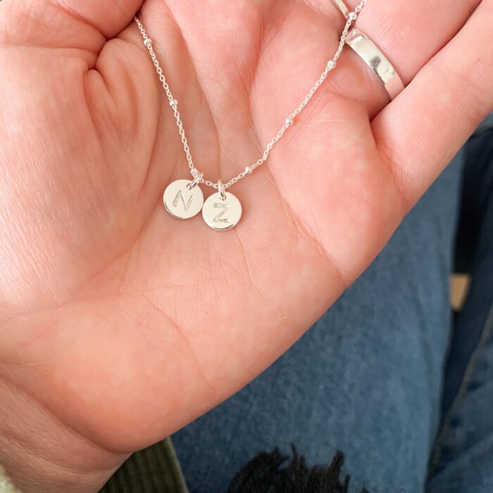 Ketting met letters initialen zilver