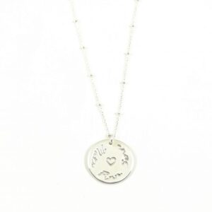 Ketting met namen 925 zilver - zilveren kettinkje met 3 namen