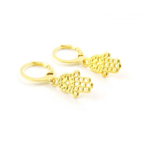 Hamsa oorbellen goud