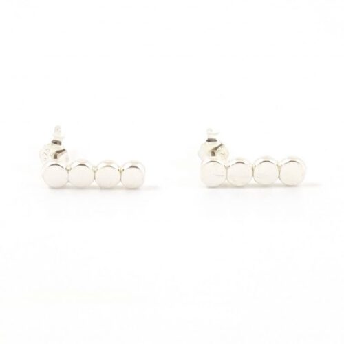 zilveren minimalistische oorbellen 4 dots