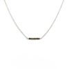 Ketting met goud obsidiaan edelsteen - Stainless steel kettinkje donkergroene edelsteen kraaltjes