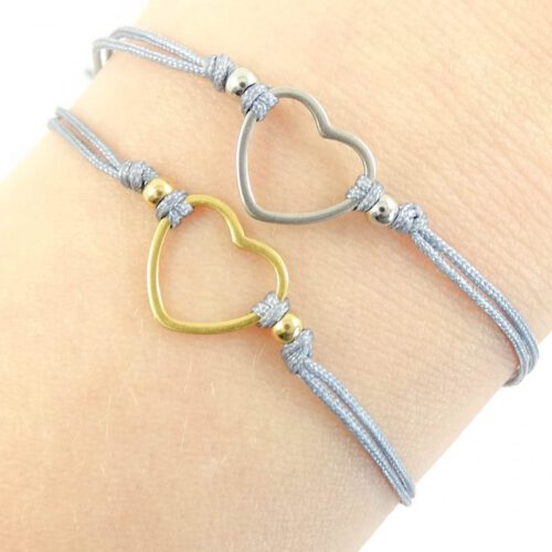 Armbandje met hartje RVS goud