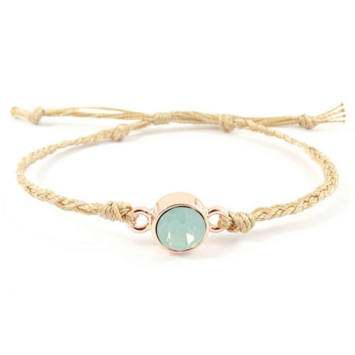 Armbandje mintgroen en beige