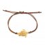 Armbandje met schildpad goud stainless steel geknoopt - sea turtle bracelet gold