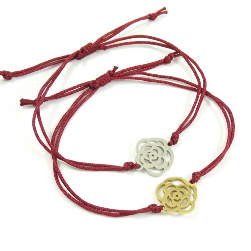Armbandje met roos zilver goud staal rvs stainless steel