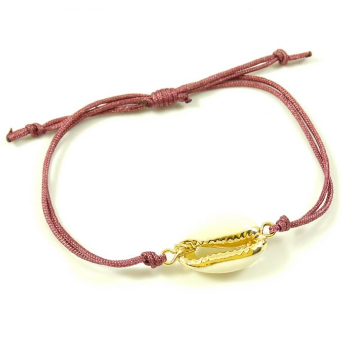 Schelp armbandje goud & vintage roze-0