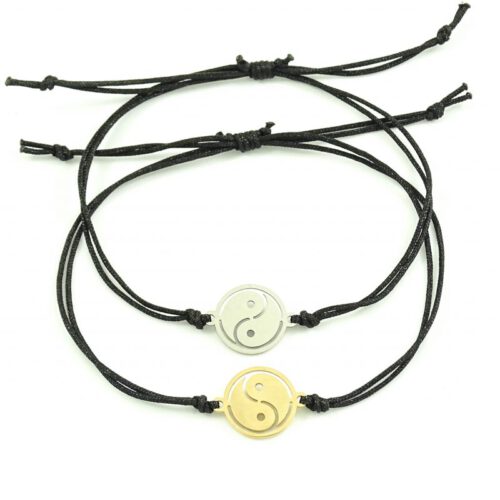 Yin yang armbandje zilver goud stainless steel