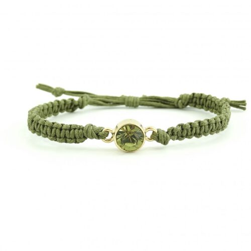 Geknoopt armbandje army green