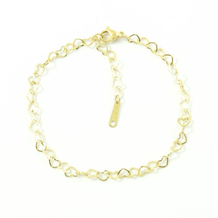 Armbandje met hartjes zilver goud