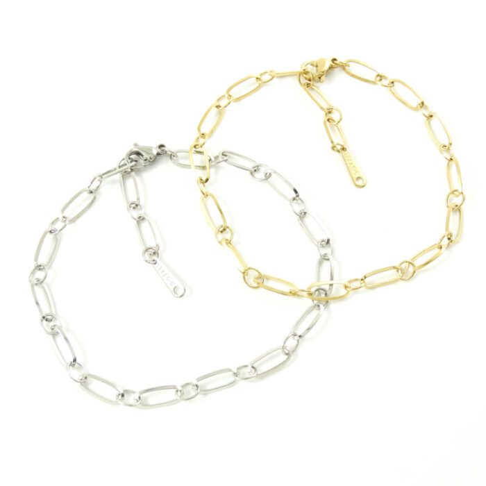 Basis armbandje zilver of goud staal