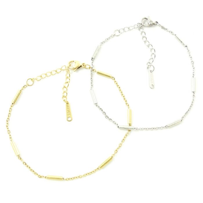 Minimal basic armbandje zilver of goud staal