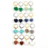 oorbellen met hartje steen edelsteen goud zilver staal gemstone heart oorbel oorbellen stone staal stainless setel goud zilver