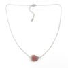 'Raw stone' ketting rode toermalijn zilver stainless steel