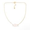Raw stone ketting rozenkwarts goud stainless steel