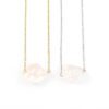 'Raw stone' ketting rozenkwarts - zilver of goud staal
